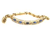 Jewellery, Necklace 18K 110,6g 39cm, with sapphires and diamonds 160xca0,05ct, in auction: Pawn – Tuesday 16 June 2020