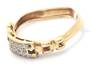 Lot, Ring defect skew with stones 14K brv 1,6g, in auction: Pawn – Tuesday 16 June 2020