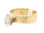 Jewellery - Ring with diamond 1xca0,95ct approx TCa-Approx(L-M)/S12 acc to certificate from Kaplans 14K 5,1g Ø17 i case - View 2