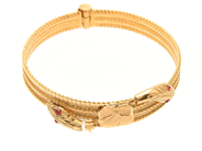 Jewellery - Bangle stiff openable with stones 22K Ø6,5cm 38,4g - View 1