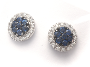 Jewellery - Earrings one pair 18K white gold 2,5g with stones and diamonds 2xca0,005ct - View 2
