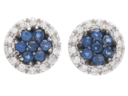 Jewellery - Earrings one pair 18K white gold 2,5g with stones and diamonds 2xca0,005ct - View 1