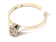 Jewellery - Ring 18K white gold 2,1g Ø17¼ with diamond 1xca0,02ct - View 1