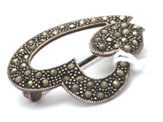 Jewellery, Brooch S925 4,3g heart with stones, in auction: Pawn – Tuesday 8 September 2020