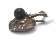 Jewellery, Pendant S830 1,5g heart with black stone, in auction: Pawn – Tuesday 8 September 2020
