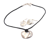 Jewellery, Set of jewellery posh. S925 19,5g 41-44cm earrings and necklace with pendant i case, in auction: Pawn – Tuesday 8 September 2020
