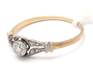 Lot, Ring 14K 1,5g Ø18 with äldreslipade diamonds 1xca0,23ct, 7xca0,005ct, in auction: Pawn – Tuesday 8 September 2020