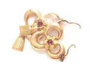 Lot, Earrings one pair 18K 4,9g with red stones, in auction: Pawn – Tuesday 8 September 2020