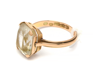 Lot, Ring 14K 3,4g Ø16 3/4 with white stone engraved, in auction: Pawn – Tuesday 8 September 2020