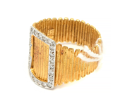 Lot, Ring 21K 6,4g Ø17 1/2 with white stones , in auction: Pawn – Tuesday 8 September 2020