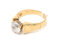 Lot, Ring 14K 5,2g Ø18 with white stone , in auction: Pawn – Tuesday 8 September 2020
