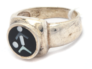 Jewellery, Ring with enamel S925 Ø16¾ 6g, in auction: Pawn – Tuesday 8 September 2020