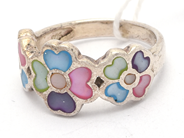 Jewellery, Ring with enamel silver Ø17 brv 4,1g, in auction: Pawn – Tuesday 8 September 2020