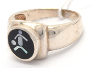 Jewellery, Ring with enamel S925 Ø17¾ brv 5,9g, in auction: Pawn – Tuesday 8 September 2020