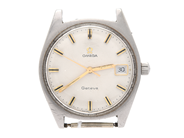 Watches, OMEGA manual winding steel with date, scratched plastic glass, in auction: Pawn – Tuesday 8 September 2020