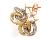 Jewellery, Earrings one pair 18K double-dyed 7,4g, with diamonds 4xca0,02ct, in auction: Pawn – Tuesday 8 September 2020