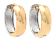 Jewellery - EARRINGS, 18K gold/white gold 4 mm wide - View 1
