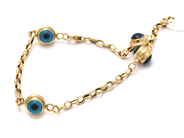 Lot, Bracelet 14K 5,2g 20cm with integrerade pendants "eyes" (broken), in auction: Pawn – Tuesday 13 October 2020