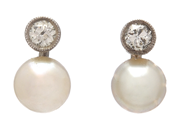 Jewellery, PEARL EARRINGS, 18K white gold, in auction: Lilla jewellery – Thursday 22 October 2020