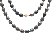 Jewellery, PEARL NECKLACE, dyed cultured freshwater pearls approx 11,4 - 13,4 mm, in auction: Lilla jewellery – Thursday 22 October 2020