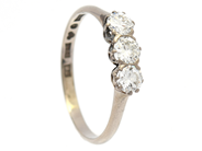 Jewellery - THREE STONE RING, 18K white gold - View 1