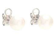 Jewellery - PEARL EARRINGS, 18K white gold - View 1