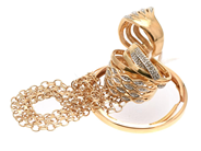 Lot, Lot of gold 18K, small diamonds, in auction: Pawn – Tuesday 2 March 2021