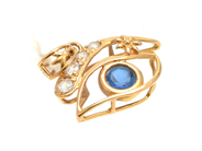 Jewellery, Pendant 21K with stones, 2cm (inkl loop), in auction: Pawn – Tuesday 2 March 2021