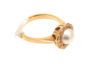 Jewellery, Ring 14K with pearl and small diamonds, Ø18, in auction: Pawn – Tuesday 2 March 2021