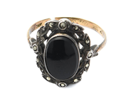 Jewellery, Ring 18K/S830 Brv: 3,3g, with black stones, in auction: Pawn – Tuesday 2 March 2021