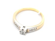 Jewellery, Ring 18K 4,2g Ø18½, with diamonds 4xca0,03ct (princess cut) + 6xca0,02ct , in auction: Pawn – Tuesday 2 March 2021