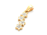 Jewellery, Pendant 18K 1,1g Length: 2,4cm with diamonds 4xca0,005ct, in auction: Pawn – Tuesday 2 March 2021