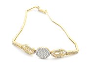 Lot, Bracelet 14K 8,3g 19,5cm, half-rigid with white stones , in auction: Pawn – Tuesday 2 March 2021