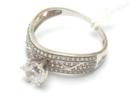 Jewellery - Ring 18K 3,6g Ø19, white gold with stones - View 1