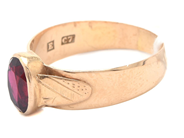 Jewellery, Ring 18K brv 2,8g Ø17½, with stone, in auction: Pawn – Tuesday 1 June 2021