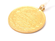 Jewellery, Coin 21K 7,2g Ø22mm, with hängögla, in auction: Pawn – Tuesday 1 June 2021