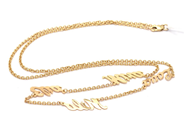 Lot, Necklace 14K 7,2g, with 4 namnberlocker, in auction: Pawn – Tuesday 1 June 2021