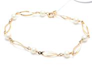 Jewellery - Bracelet 18K 2,4g 18,5cm with pearls  - View 1
