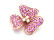 Jewellery - Pendant 18K rose gold 2,0g, with stones and diamonds 3xca0,02ct - View 2