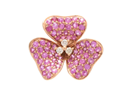 Jewellery - Pendant 18K rose gold 2,0g, with stones and diamonds 3xca0,02ct - View 1