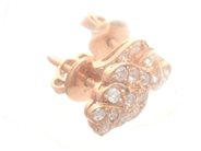 Lot - Earrings one pair 18K 2,9g height: 11mm width: 9mm, with white stones - View 1
