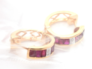 Lot - Earrings one pair 18K 4,8g Ø18mm, skew - View 1