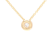 Jewellery - SOLITAIRE PENDANT/CHAIN, 18K gold with brilliant cut diamond 0,02 ctw W(H)/SI - View 1