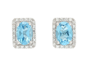 Jewellery - EARRINGS, 18K white gold with 2 blue topazes 1,78 ctw eight cut diamonds 0,11 ctw - View 1