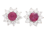 Jewellery - CLUSTER-EARRINGS, 18K white gold - View 1