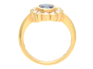 Jewellery - CLUSTER RING, 18K gold with blue sapphire 1,57 ct - View 2