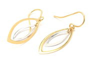 Jewellery, Earrings, one pair 18K double-dyed 1,6g height:35mm, in auction: Pawn – Tuesday 11 January 2022
