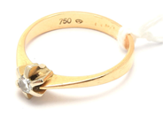 Jewellery, Ring 18K double-dyed 2,7g Ø17¼, with diamond 1xca0,10ct, in auction: Pawn – Tuesday 11 January 2022