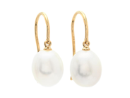 Jewellery - PEARL EARRINGS, 18K gold with cultured oval freshwater pearls 8,9 mm - View 1