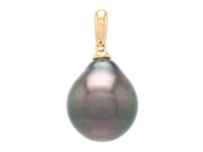 Jewellery - PEARL PENDANT, 18K gold with drop shaped Tahitian pearl 11 mm - View 1